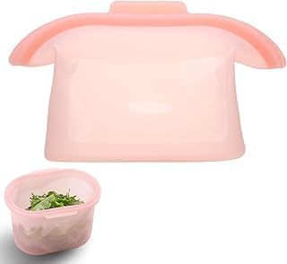 STHF Everbag Reusable Silicone Food Storage Bags — Leak‑Proof, Upright Freezer & Sous‑Vide Safe, Odor‑Proof, High‑Temperature Resistant Food Storage Bags (oval)