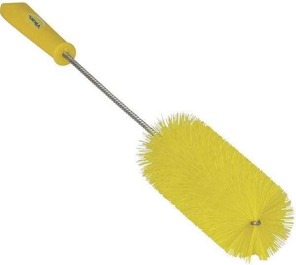 Vikan 2 5/8 in W Tube and Valve Brush, Medium, 13 1/2 in L Handle, 5 51/64 in L Brush, Yellow 53706-1 Each
