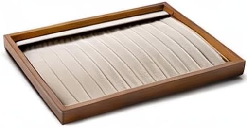 Oirlv Wood 13 Grids Necklace/Bracelet/Pendant Display Tray Jewelry Drawer Organizer Stackable Jewelry Trays (Creamy-white) | Stackable Design,for Jewelry Necklaces Bracelets and Watches,Organizing and Presentinge Legantly on Dressers&in Dresser