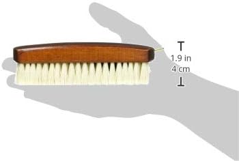 KONEX Dark Wood Lint Brush for Clothes, Cashmere, Handbags - Firm, Compact, Vintage Style - Synthetic Bristles, Beige Wood Handle