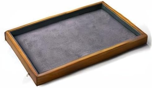 Oirlv Wood Flat Jewelry Tray Stackable Jewelry Drawer Organizer Showcase Jewelry Holder(Grey) | Stackable Design,For Necklaces Bracelets and Watches Organizing and Presentinge Legantly on Dressers&in Dresser&Vendors