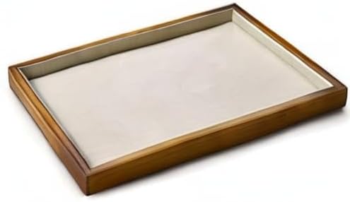 Oirlv Solid Wood Jewelry Tray,Jewelry Drawer Organizer,Watch Tray(Cream) | Stackable Design,For Necklaces Bracelets and Watches Organizing and Presentinge Legantly on Dressers&in Dresser&Vendors