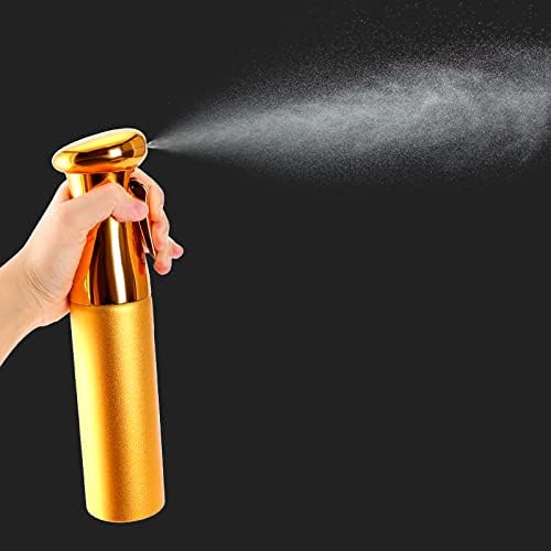 Salon Style Hair Spray Misting Bottle, Fine Mist Continuous Spray Bottle,10 Oz Shiny Aerosol Free Water Mister for hairstyling,Cleaning Solutions Dispensing (Gold)