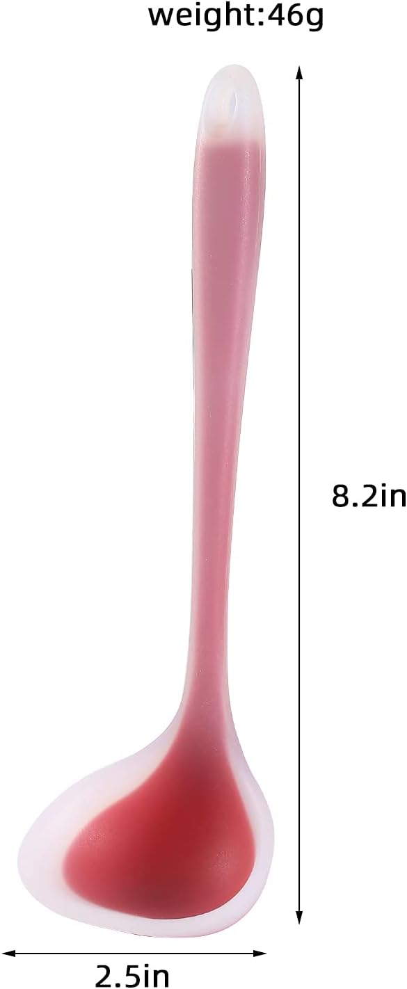 Silicone Small Silicone Ladles, Mini Gravy Ladles, Heat-resistant Sauce ladles for serving or cooking, BPA Free (6)