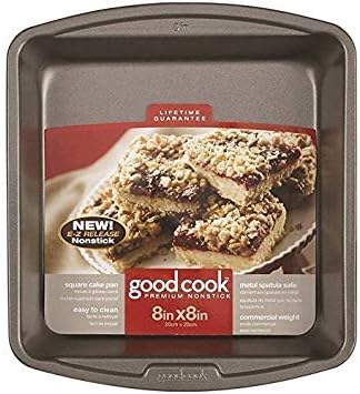 GoodCook Everyday Nonstick Steel Square Pan, 8", Gray (Pack of 6)