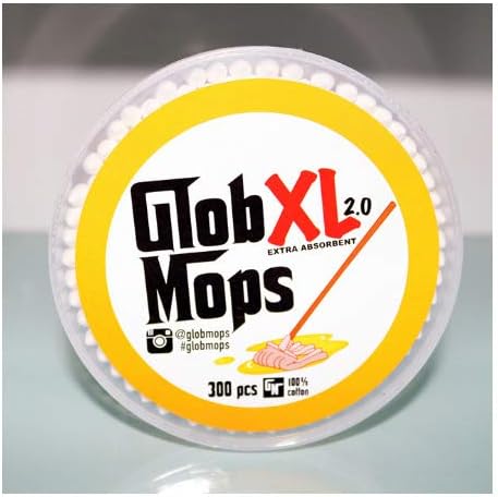 Glob Mops XL 2.0 Cotton Swabs 6-Pack Bundle | Extra Absorbent | Eco-Friendly | 1800 Total Mops