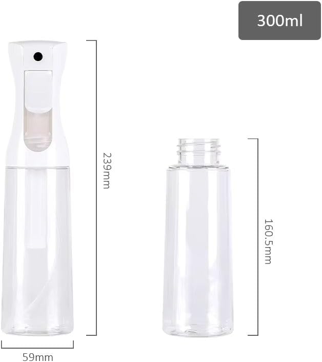 Continuous Spray Bottles - Ultra Fine Mist Sprayer | Water Spray Bottle For Hair Mister Spray Bottle | Hair Spray Bottles For Hairstyling, Cleaning, Salons (10 OZ - 300ml)