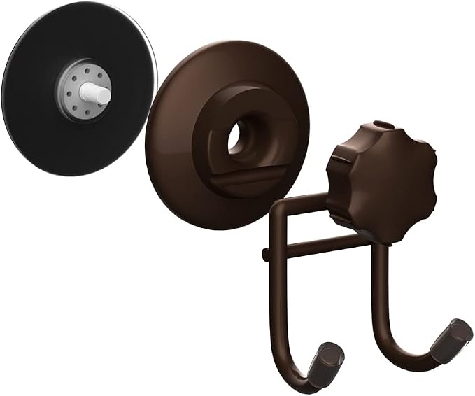SANNO Suction Cup Hooks, Squeegee Holder, Towel Robe Loofah Hooks, Bathroom Accessories, Bronze