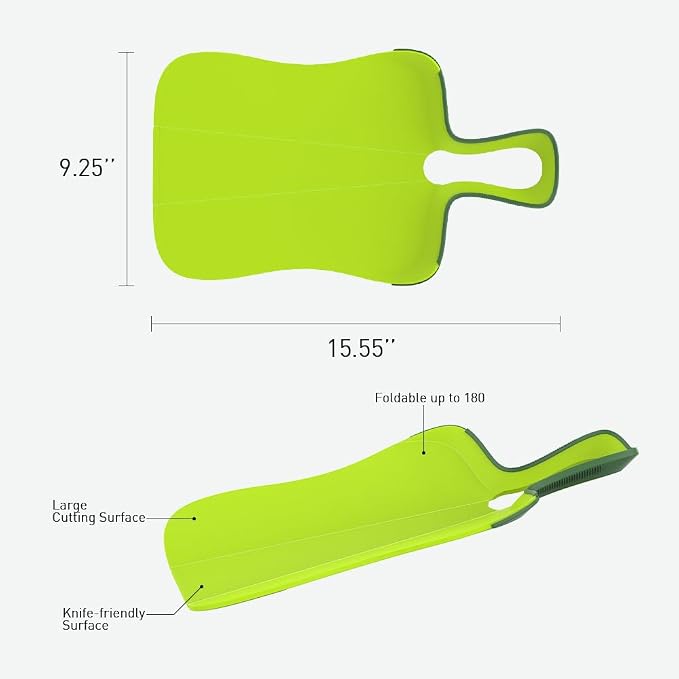 Folding Cutting Board Plastic Mat Ultra-Light Flexible Foldable Chopping Board Non-Slip Slate for Kitchen,Vegetable and Fruit Chopping Cutting and Rinsing