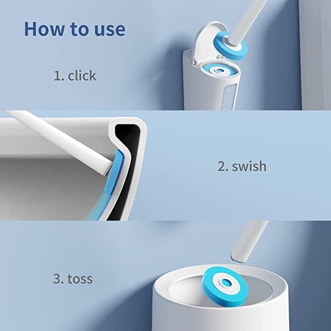 CQT 40 PCS Toilet Bowl Wand Head Easy to Clean Toilet Brush Head Compatible with CQT Wand Refill