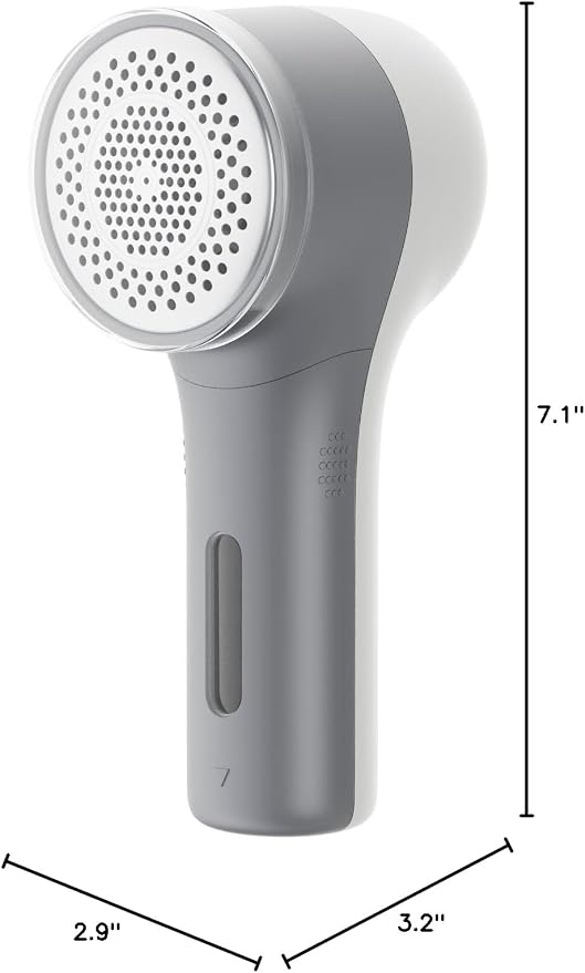 VASSON Fabric Shaver, Sweater Shavers to Remove Pilling, High-Perf Defuzzer, Rechargeable Electric Lint Shaver for Fuzz and Lint Balls from Clothing, Upholstery (Greyish White) | Upgraded Battery Life & Type-C Fast Charge,2-Speed Fuzz Remover