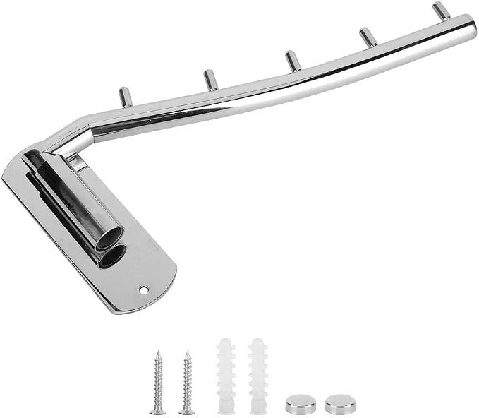 Pissente Wall Mounted Clothes Hanger Rack, Stainless Steel Wall Mount Garment Hook Bathroom Towel Bar Drying Rack Clothing Hanging System Drying Closet Storage Organizer, Silver