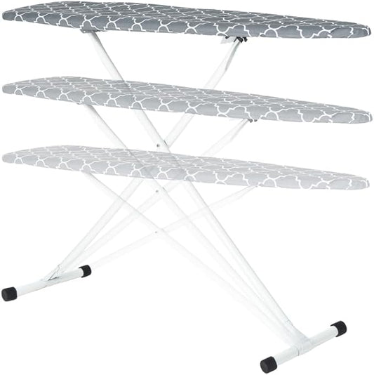Seymour Full Size Ironing Board with Cover & Pad – USA-Made with Enhanced Grip Feet for Extra Stability – Adjustable Steel T-Legs 35" High – Perforated Top – Durable Iron Board for Home