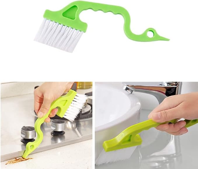 3Pcs Hand-held Groove Gap Cleaning Tools Door Window Track Kitchen Cleaning Brushes, for Window Air Conditioning Kitchen Cleaning (Random Color)