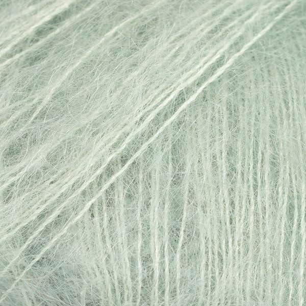 Mohair and Silk Yarn Drops Kid-Silk, 0 or Lace, 2 Ply, 0.9 oz 230 Yards per Ball (45 Soft Mint)