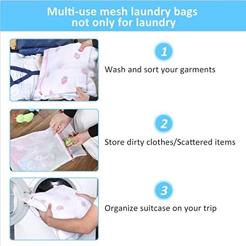 GOGOODA Mesh Laundry Bags for Delicates Durable Protective Wash Bags | Travel Storage Bags for Intimates Lingerie, 5PCS (1XXL,2L,2M)