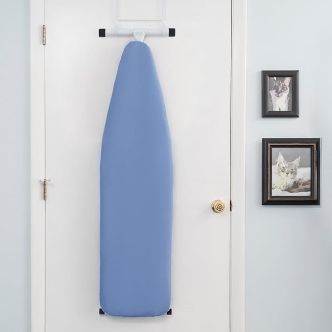 Full Size Ironing Board with Cover & Pad β USA-Made with Enhanced Grip Feet for Extra Stability β Adjustable Steel T-Legs 35" High β Perforated Top β Durable Iron Board for Home, Laundry Room, Blue