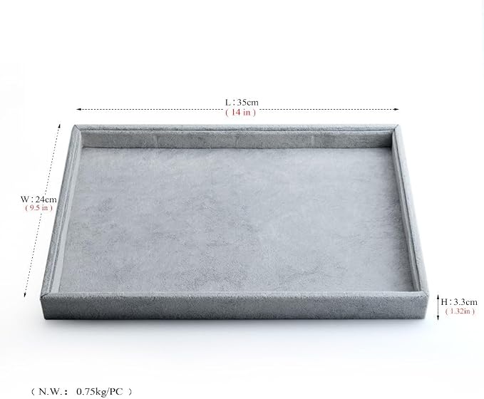Oirlv Velvet Stackable Jewelry Trays Grids Rings Earrings Bracelet Watch Showcase Display Tray | Stackable and Portable, Ideal for Retail Showcase, Trade Shows and Personal Jewelry Collection,Fits Nicely in Dresser Drawer