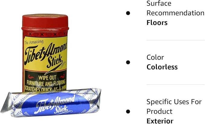 Tibet Almond Stick Scratch Remover - Touch Up and Repair Hardwood, Furniture, Floors Instantly - All-In-One Kit for Restoration of Cabinets, Vinyl, and More - Odorless, Colorless, Non-Toxic