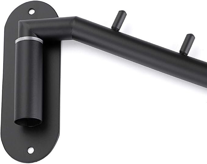 Sumnacon 2 Pcs Stainless Steel Clothes Hanger Rack-Wall Mount Garment Hook with Swing Arm, Sturdy Coat Robe Storage Organizer for Laundry Room Bedrooms Clothing Drying Rack with 5 Hooks, Black
