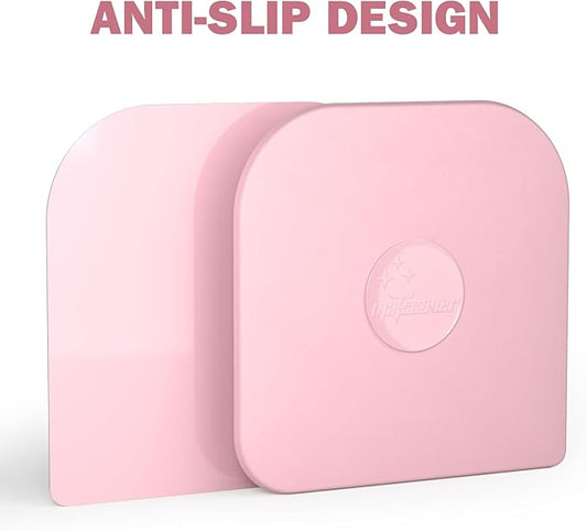 Pan Scraper, 10 Pcs Pot Scraper Plastic, Pot Scraper Non Scratch for Cast Iron, Pot and Pan Cleaning, Sturdy Scraper Kitchen Tool,Pink
