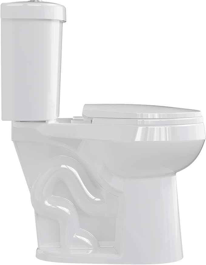 Round Front Two-Piece Toilet, 19" ADA Comfort Height, 1000g MAP Certified Flush System, 12" Rough-In