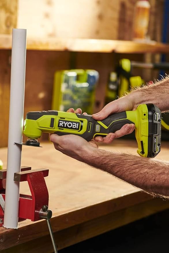 RYOBI RMT18-0 18V ONE+ Cordless Multi-Tool (Bare Tool), Hyper Green | RMT18-0, Hyper Green, tool-free blade change, variable speed, cutting and sanding