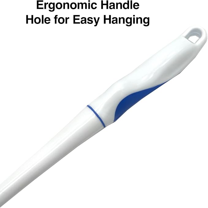Rocky Mountain Goods Heavy Duty Round Toilet Brush - Sturdy Handle for Thorough Cleaning - All Plastic Construction Won't Rust - Ergonomic Handle - 15" Length - 3" Wide Head