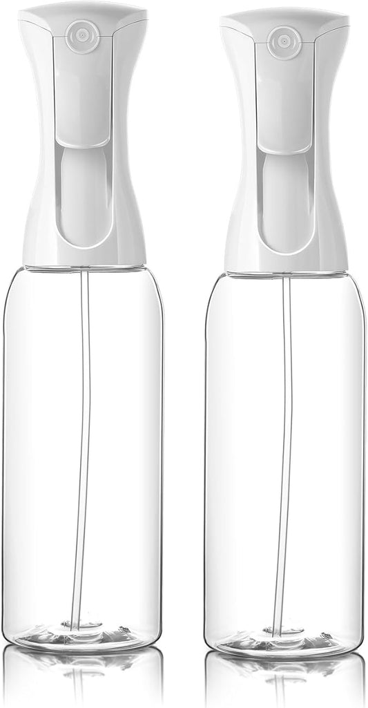 Mistifi Continuous Mist Spray Bottle – Ultra Fine Refillable Water Mister for Hair, Plants, Cleaning, Skincare, Salon & Home Use (500ml 2Pcs, Transparent bottle)