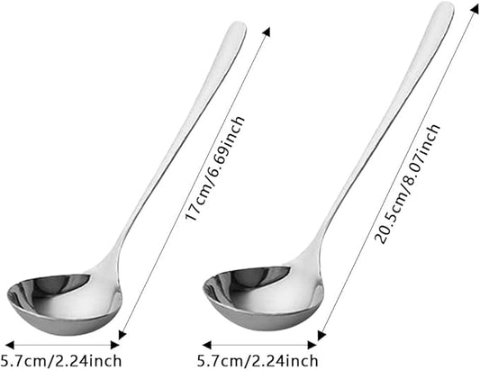 2pcs Soup Serving Ladle Small Soup Spoon Stainless Steel Gravy Soup Spoon Kitchen Utensil Cooking Long Handle Soup Spoon(sliver)