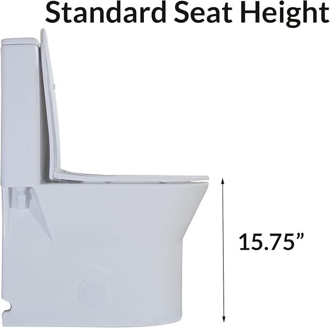 WinZo Small 23 inch One Piece Toilet with 10 inch Rough-in Compact For Compact Short Bathroom,White with Golden Button