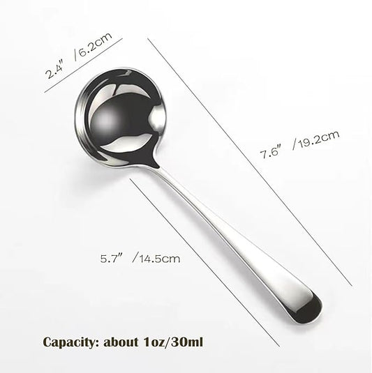 Small Ladle, 304 Stainless Steel Small Gravy Soup Serving Ladle for Sauces or Serving Soup Spoon, Silver (2 pack)