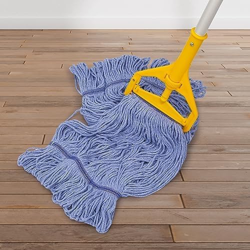 6 Pack Heavy Mop Replace Head,mop Head Replacement,Commercial mop Heads,Reusable Mop Head Refills-Replacement Mop Heads SuitableWet Industrial Blue Cotton Looped End String Head Refill (Blue)