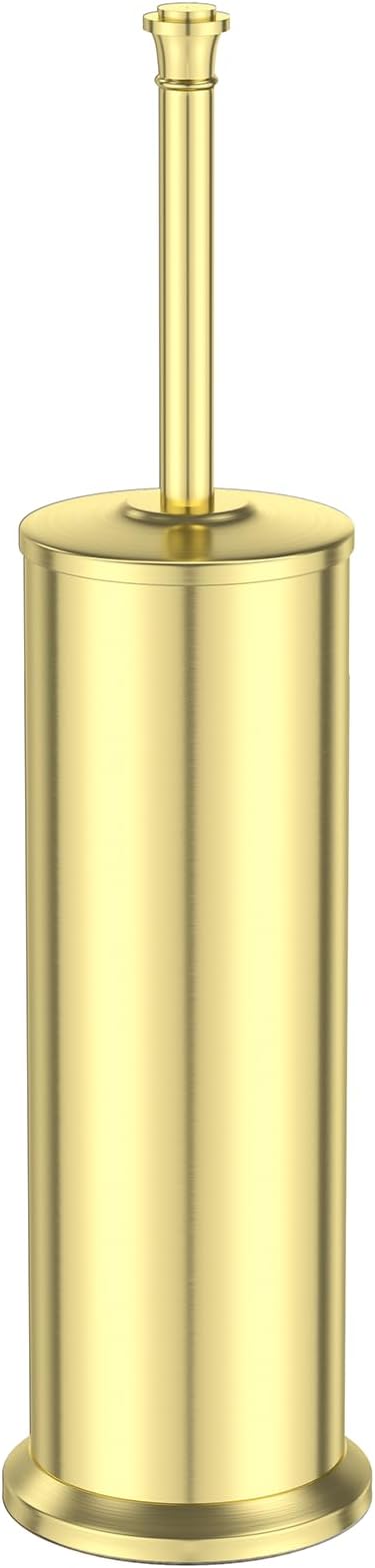 Gold Toilet Brush and Holder,Long Handled Gold Toilet Brush for Bathroom,Stainless Steel Heavy Duty Toilet Bowl Brush,Removable Inner Bowl,Deep Cleaning Dense Bristles Cleaner Brush -Space Saving