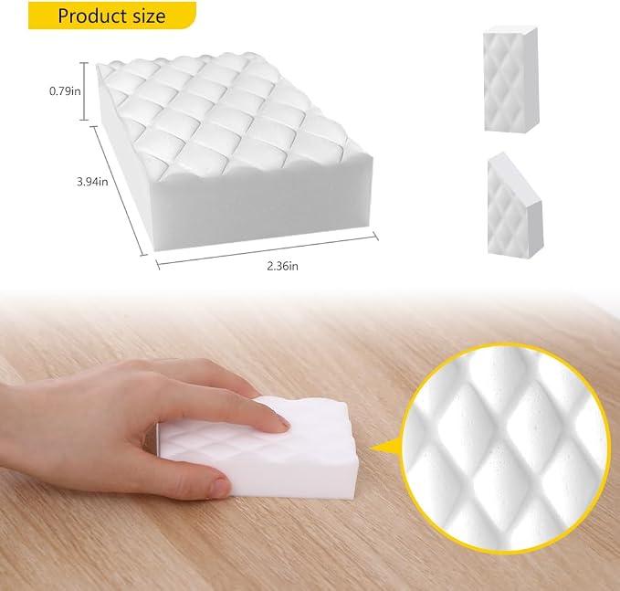 Magic Cleaning Sponge Eraser, 20 Pack Melamine Sponges 2X Density | Just add Water,No Chemical Cleaners Required,Multi-purpose Cleaning Sponge for Kitchen, Bathroom,Bathtub, Sink,Furniture