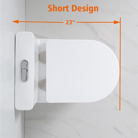WinZo Small One Piece Toilet with 10" rough-in Compact Modern Dual Flush For Tiny Short Bathroom Powder Room White