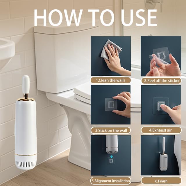 Toilet Bowl Brush and Holder Set, Plunger and Brush Set with Long Handle, High-End Modern Silicone Toilet Brush Set, Non-Scratch, Odor-Free Design(Matte White + Silver, B)