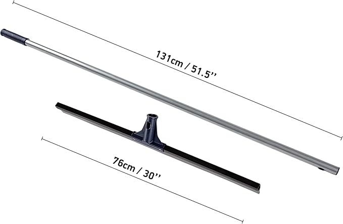 DSV Standard Floor Squeegee for Concrete Floor, 30" Large Squeegee Broom, Heavy Duty Floor Squeegee for Tile with 51.5" Handle for Garage, Deck, Bathroom, Window, Glass