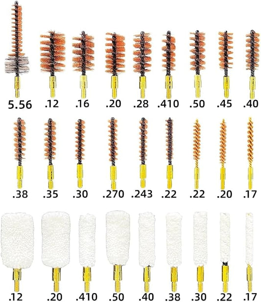 Universal Gun Cleaning Kit Accessories for Handgun & Shotgun – Multi-Caliber Brushes, Mops & Jags