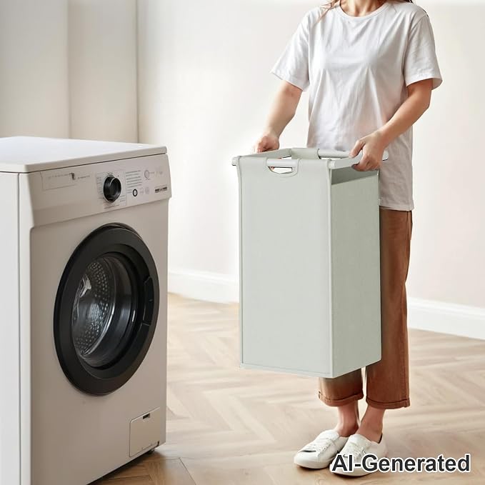 Herture Laundry Hampers with Shelf, Laundry Basket 4 Section, 4 x 15.87 Gal | Laundry Sorter with Pull-Out Removable Large 4 White Bags and Movable Wheels, Metal Frame, White PF07XLW