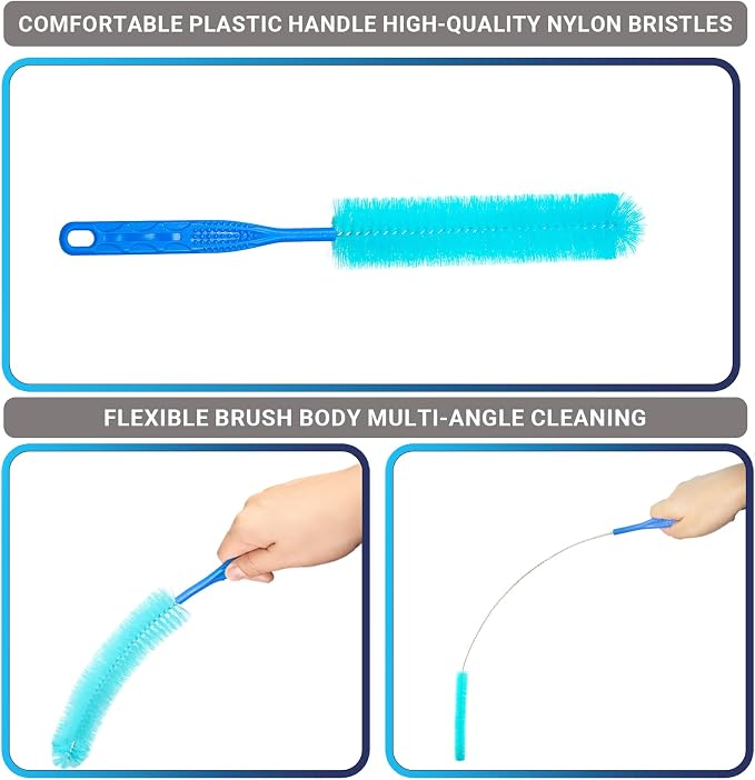 5 Pack Dryer Vent Cleaner Dryer Lint Brush Set Lint Remover, 30inch Flexible Tube Brush,Drain Brush,Long Pipe Snake for Sink, Flexible Pipe Cleaner Brush for Hair,Food & Clog Removal,Cleaner Tool Set
