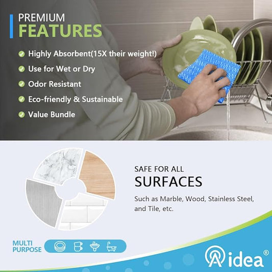 AIDEA Cleaning Wipes, Multi-Purpose Towel Reusable Cleaning Cloths 40Ct(1 Pack), Domestic Wipes, Dish Cloths(12''x24'')