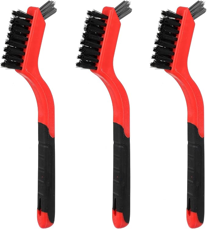 3PCS Small Nylon Brushes for Cleaning Dust, Car Detailing Brush Set for Automotive Interior Exterior, Non-Scratch Auto Detail Brush for Tight Spaces Delicate Surfaces Jewelry Computer Keyboard