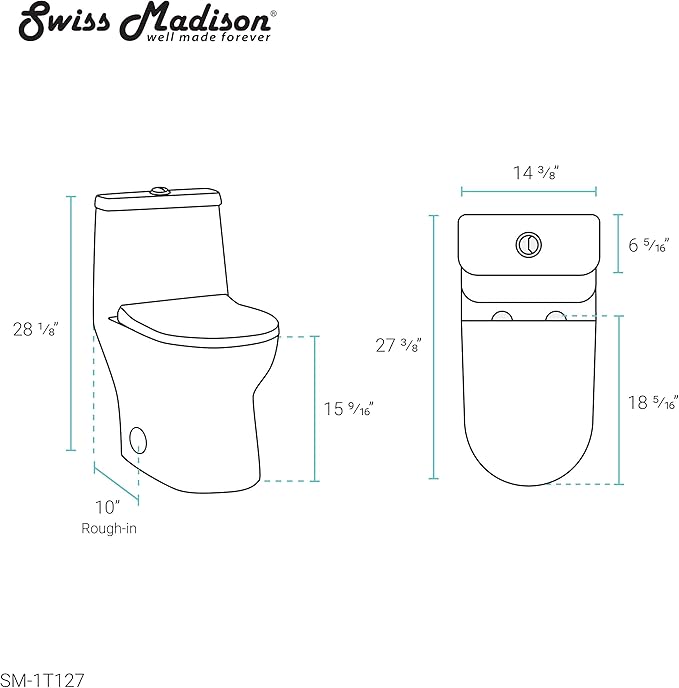 Ivy One-Piece Toilet, 10" Rough-in 1.1/1.6 gpf