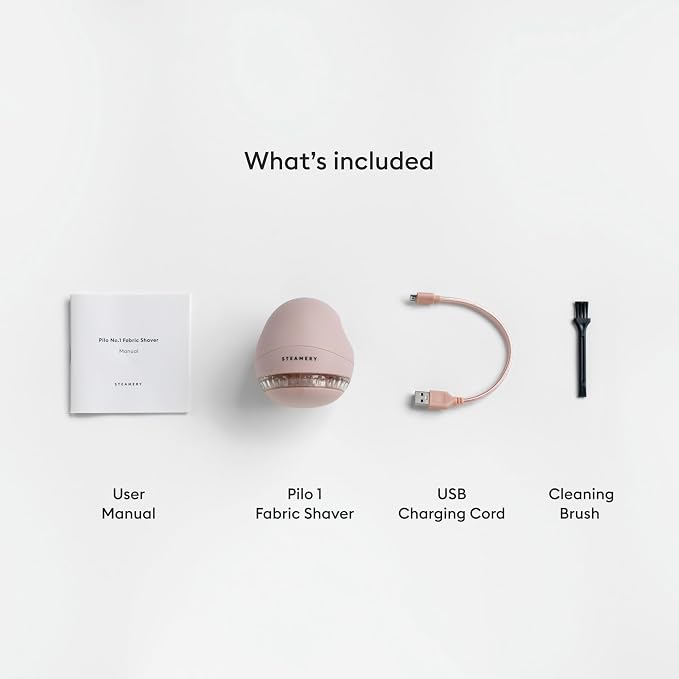 Steamery Fabric Shaver Pilo 1, Lint Remover for Pills and Bobbles, 5W, Portable, Rechargeable, Ergonomic, Scandinavian Design, Pink