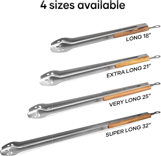 XUDAKAIXIN Fire Pit Tongs 32-inch Super Long for Loading Wood,BBQ with Extended Luxurious Acacia Handle for Fire Pits, Fire Rings,Campfires, and Fireplaces, Outdoor or Indoor 