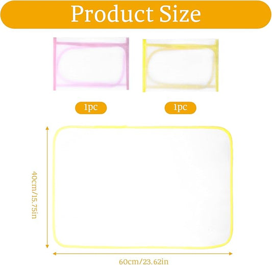 2 Pack Pressing Cloth for Ironing, Pink and Yellow Ironing Cloth to Protect Clothes, Heat Resistant Mesh Iron Mat Pad for Sewing Ironing Fabric Protect