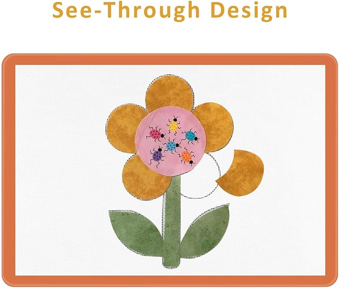 Applique Fusing Mat,14" x 18"Appliques Pressing Sheet with See-Through Design for Arts Crafts Creation,Silicone Mat for Applique,Including Bonus Teflon Coated Pressing Sheet and Silicone Iron Rest Pad