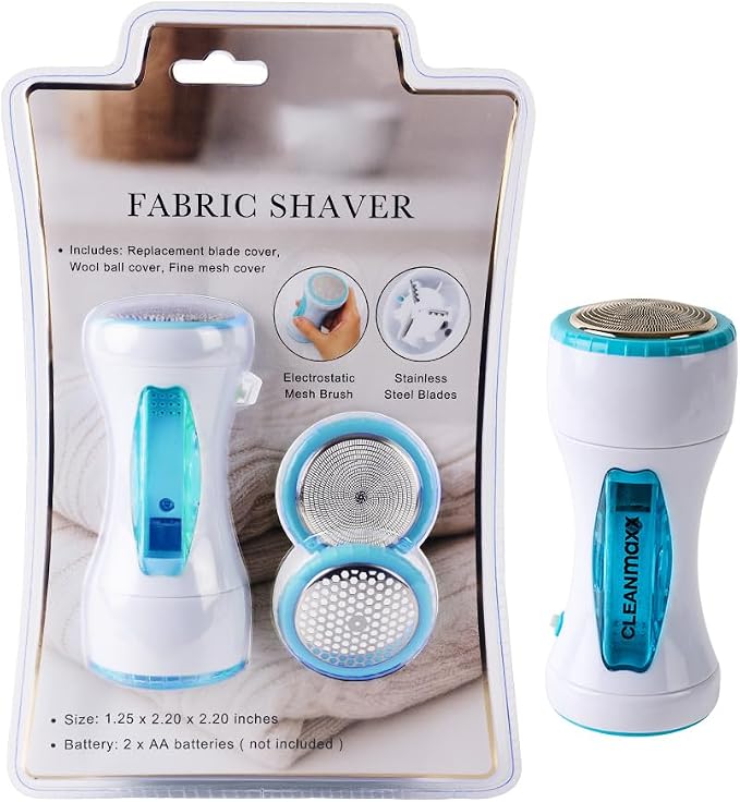 Fabric Shaver & Lint Remover for Clothes and Furniture, Electric Fuzz Remover for Sweaters, Couch, Upholstery and Blankets, Rechargeable Defuzzer Removes Pilling and Lint (White+Purple)