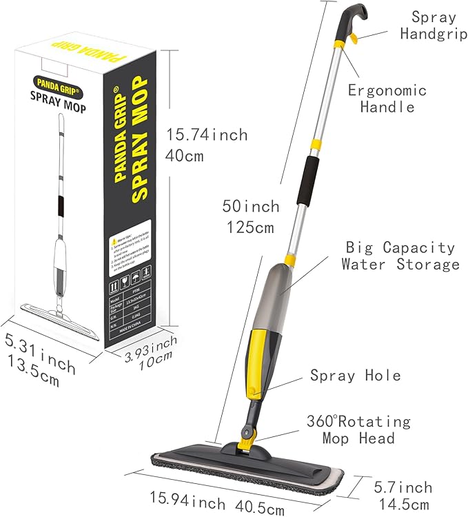 Mops for Floor Cleaning, Spray Mop with 400ml Refillable Bottle and 3 Replacement Pads Dry Wet Floor Household or Commercial Hardwood Laminate Tile Ceramic